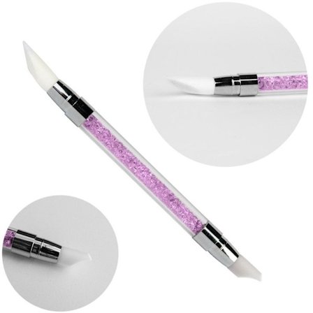 Silikonebørste med lilla sten - Model: 05