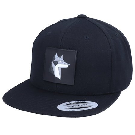 Iconic - Sort snapback Kasket - Black Paper Fox Patch Black Snapback @ Hatstore