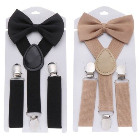 2 settiä lasten housuja Joustavat henkselit Lehmisolmio khaki+musta