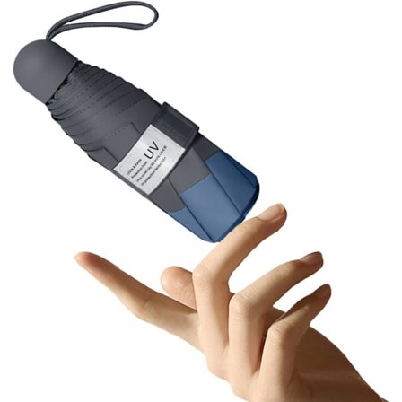 Rejse paraply kompakt paraply, lille paraply til regn og sol, parasol paraply UV-beskyttelse UV-blokering, 8 ribber let og bærbar paraply til