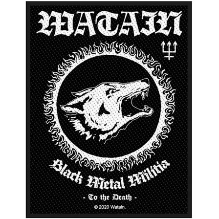 Watain Black Metal Militia vävd patch One Size Svart/Vit