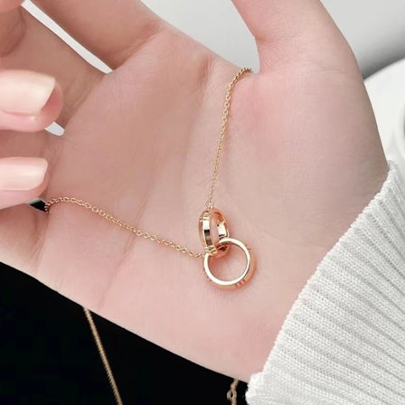X-Ring Spänne Halsband Dam Smycken Elektropläterad 18K Guld Lyx Mode Klassisk Fest Nyår Julklapp