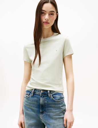 Tommy Jeans Tjw Slim Linear Ss Tee Ext - White - M