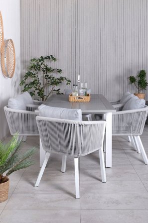 Venture Home - Ruokailuryhmä Albany ja ruokapöydän tuolit Virya, 6 kpl - Harmaa - Ruokailuryhmät - - Homeroom