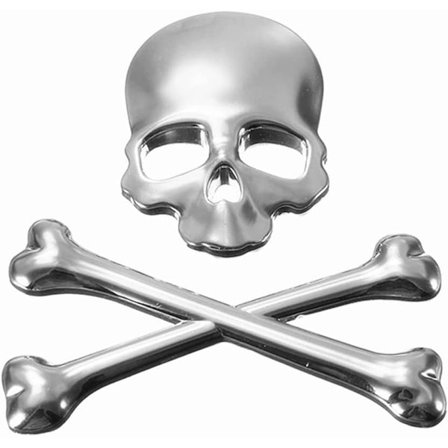 2 kpl (9*8,5 cm) 3D Metal Personality Skull Skeleton Death Car Moto