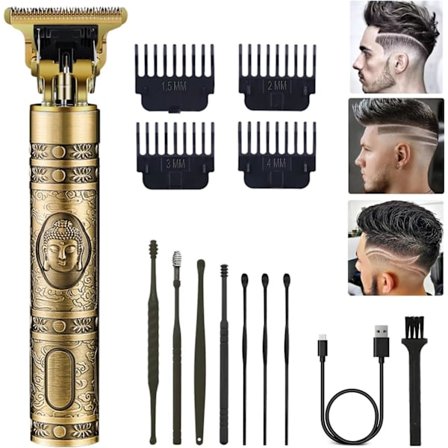 Hårklippare för män, professionell hårklippare T-blad trimmer Zero Gapped trimmer, sladdlös uppladdningsbar skäggtrimmer rakapparat hårklippningskit 