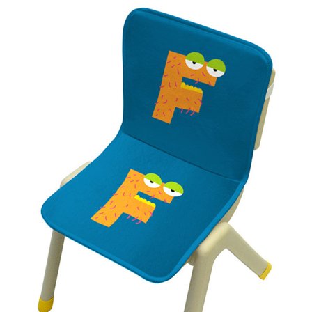 Mr. Bao, monsterbokstavssvamp, stolsdyna i ett stycke, förskolestolskudde, studentstolskudde, ryggstöd