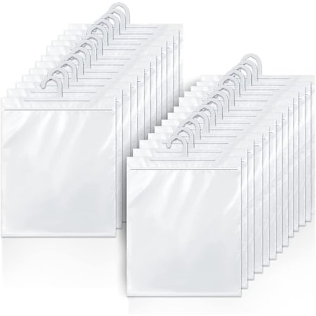 24 Pakk Hengende Oppbevaringsposer, Stor Henger 10 X 12,5 Tommer Klare Plastposer For Klasserom, Bibliotek Og Apotekbruk