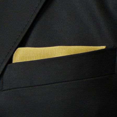 Pañuelo de bolsillo de grogrén amarillo mostaza para hombres - Pañuelos de bolsillo de color liso