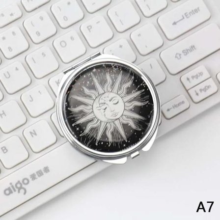 Rund Metall Antik Kostym Metall Pilleraskar Hållare 3 Fack Första Hjälpen Kit Liten Portabel Behållare Delare