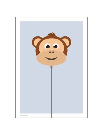 Poster & Frame Balloon Animals Monkey - Multi/patterned - 50X70CM