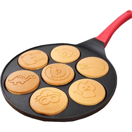 Non-stick Æggestegpande, 4 Kop Rund og Hjerteformet Aluminiums Stegepande, til Pandekager, Stegte Æg, Hamburgere