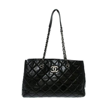 Chanel Vintage, Pre-owned Tote bag Zwart, Dames, Maat:ONE Size,leer