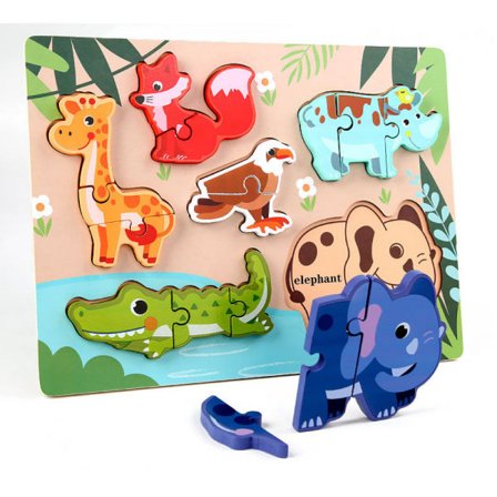 3D-puslespill med spenner for barn i alderen 3-6 år - Tidlig utdanning - Kognitivt puslespill - Treleker