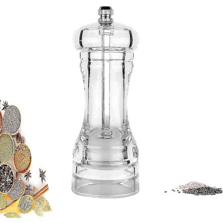 Pepperkvern Manuell Krydderkvern Med Keramisk Kvern Transparent Akryl Kvern