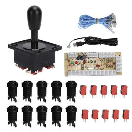 Arcade Spill DIY Kit USB Encoder Joystick Tilbehør for PC Gaming Svart