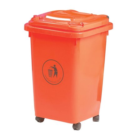 Small wheelie bin, 650x420x470 mm, 50 L, red