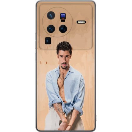 Kompatibelt Mobildeksel til vivo X80 Pro Bad Bunny Super Bowl-inspirert grafikk med NFL-trofé og San Francisco-bro i sportdesign