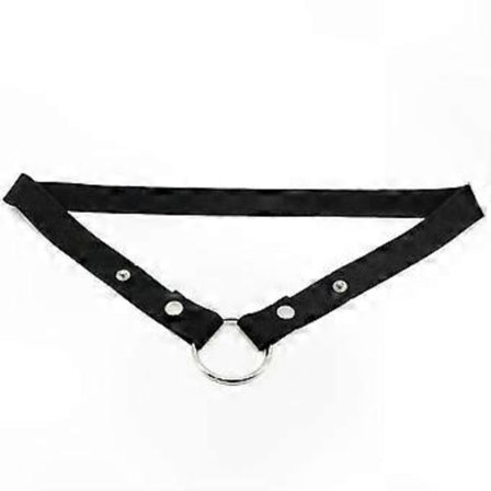 Justerbar kyskhetsbur for menn med elastisk bånd og pungringer for sikker passform