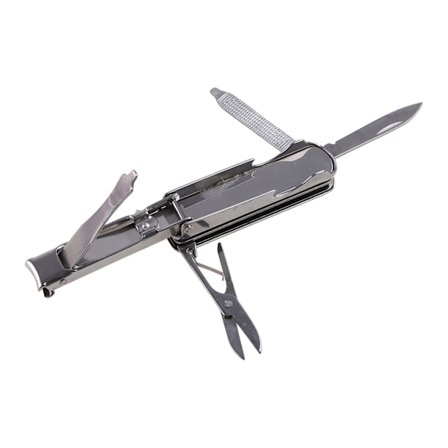 5-i-1 Negleklippere med Neglefil Saks til Nøglering Multifunktionelle Manicureværktøjer til Seniorer Kvinder Mænd Tr