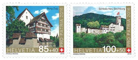 Schweiz - Pro Patria 2016 - Postfrisk sæt 2v