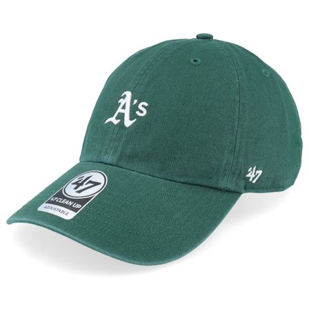 47 Brand - Oakland Athletics Base Runner Clean Up Dark Green Dad Cap Unconstructed Green Cap - MLB @ Hatstore