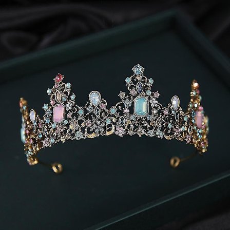 Brudekrone Prinsesse Tiara Krystal Dronning Hovedbånd Fest Fødselsdag