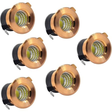 6-pakning Mini Svarte Led Innfelte Takspotter Mini Led Spotlights For Skap Taklampe, 3w, Varm Hvit, hww