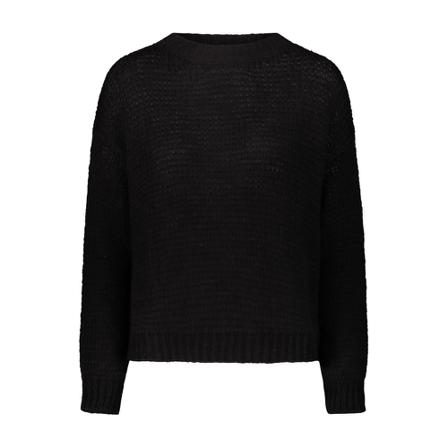 Roberto Collina, Round-neck Knitwear Zwart, Dames, Maat:M