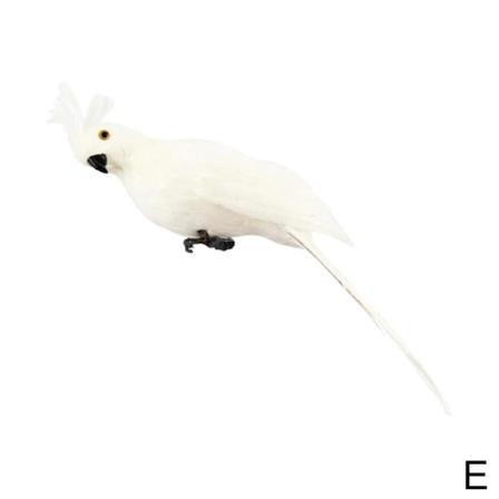 Stor falsk konstgjord papegoja befjädrad realistisk trädgård hem dec White 35cm