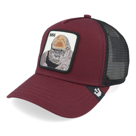 Goorin Bros. - Red trucker Czapka Z Daszkiem - The Boss Gorilla Burgundy/Black A-Frame Trucker @ Hatstore