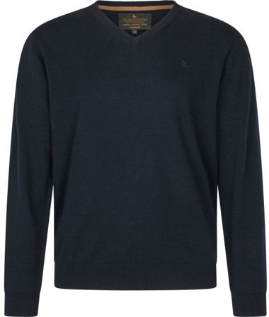 Seeland M's Pine V-Neck Pullover Dark Sapphire