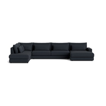 Sevilla U-sofa, højrevendt - Loop Mørkeblå - 420x240x85 - Sofa, u-sofa