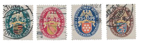 Tyske Rige 1926 - MICHEL 398-401 - Stemplet
