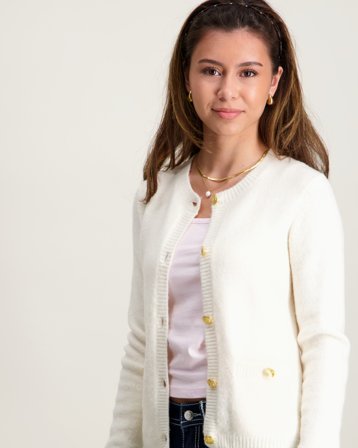 RYVLS Pocket Knitted Cardigan Cremefarben Pullover Mädchen - Kids Brand Store