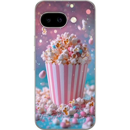 Kompatibelt Mobilskal till Google Google Pixel 9a Popcorn-hink retro bio snacks rolig figur