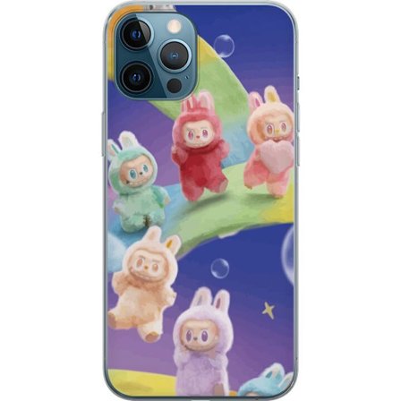 Yhteensopiva Puhelinkuori Apple iPhone 12 Pro Max La.bubu sateenkaari juliste la.bubu hahmo pupu asu lelut söpö pastelli värikäs anime tyyli suunnitte