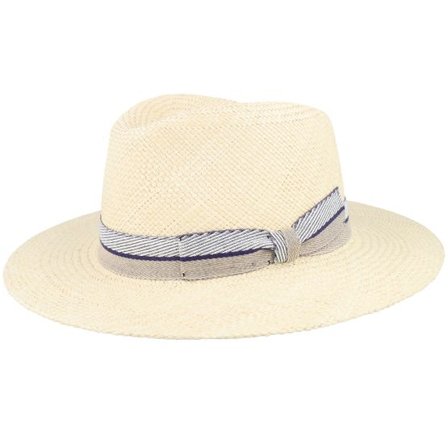 MJM Hats - Beige straw Hatt - Pacora Panama Natural-Blue Band Straw Hat @ Hatstore