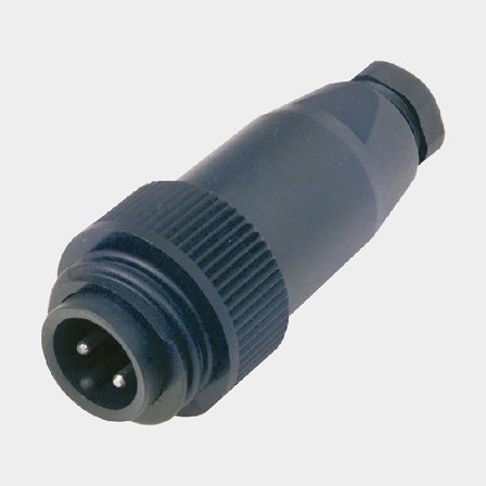 Conector de cabo Philippi, macho 2 polos, 50 V, 16 A, para cabo 2,5 mm², preto