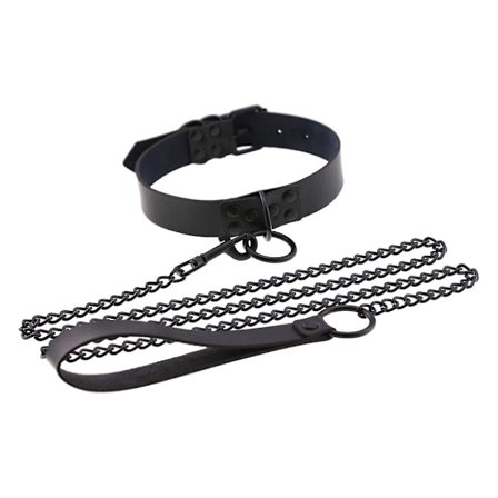 O-Ring Dragrep Halsband Choker Kedja Punk Leksaker Touch Outfits Vit(Svart) för Kvinnor och Män