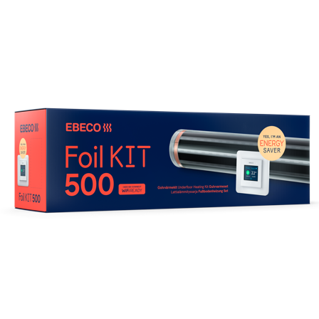 Ebeco Foil Kit 500 Lattialämmityskalvosarja lämmityskalvolla ja termostaatilla 1 m, Lämmitys