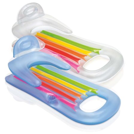 Madrass, fåtölj för sol och simning 2in1 King Cool 160 x 85cm INTEX 58802 blå