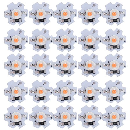 25 st 5V LED-chips 200LM 3W LED-lampor med hög effekt för DIY-belysningsarmaturer Rosa ljus 380‐840NM