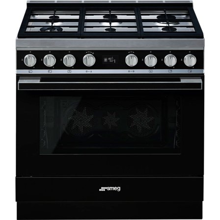 Smeg CPF9GPBL Portofino gasskomfyr, svart