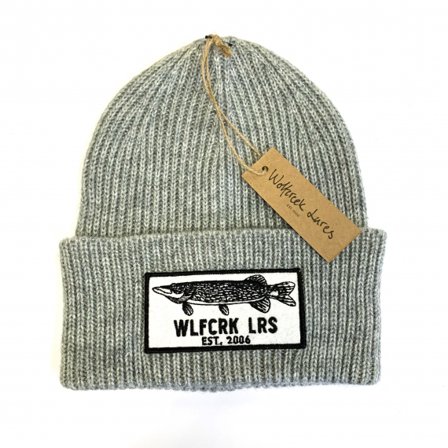 Wolfcreek Pike Patch Knitted Beanie - Grey