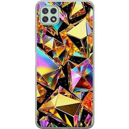 Samsung Galaxy A22 5G Gennemsigtig cover 3D Guld