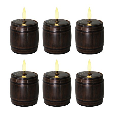 6-pack LED solcellslampor utomhus tunnaformade lampor, vattentäta