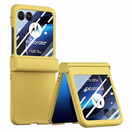Telefondeksel med hengsel PC-deksel for Motorola Razr 40 Ultra 5G, med skjermbeskytter i herdet glass for bakskjermen