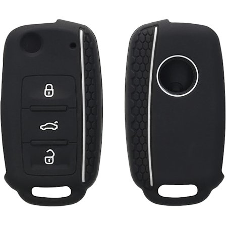 Bilnøgleetui Kompatibel med VW Skoda Seat 3-knapper - Blød Silico