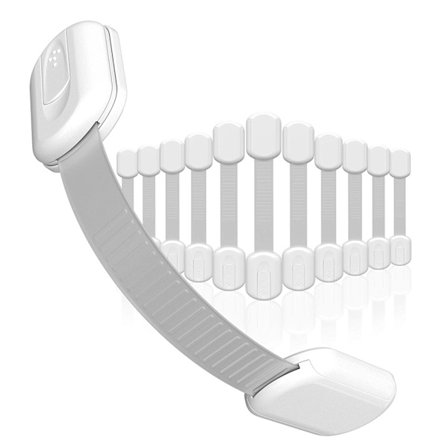 Baby Locks (12-pakning) Barnesikring for skap - Sikker, rask og enkel 3M-lim Skapdørhåndtak uten skruer og magneter Multifunksjonell for møbler 